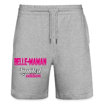 BELLE MAMAN LIMITED EDITION - Short de jogging bio TRAINER Stanley/Stella unisexe - gris chiné - Devant - Nik (191cm) & Marisol (170cm)