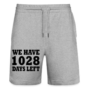 we have 1028 days left - Stanley/Stella Unisex Bio Joggingshorts Trainer  - Grau meliert - Vorne - Nik (191cm) & Marisol (170cm)
