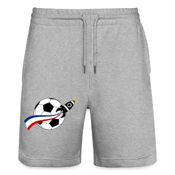 Frankreich Ballon Flagge - Stanley/Stella Unisex Bio Joggingshorts Trainer  - Grau meliert - Vorne - Nik (191cm) & Marisol (170cm)