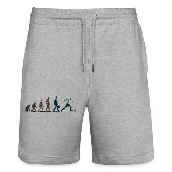 Evolution Fussball Zeichenfläche 1 - Stanley/Stella Unisex Bio Joggingshorts Trainer  - Grau meliert - Vorne - Nik (191cm) & Marisol (170cm)