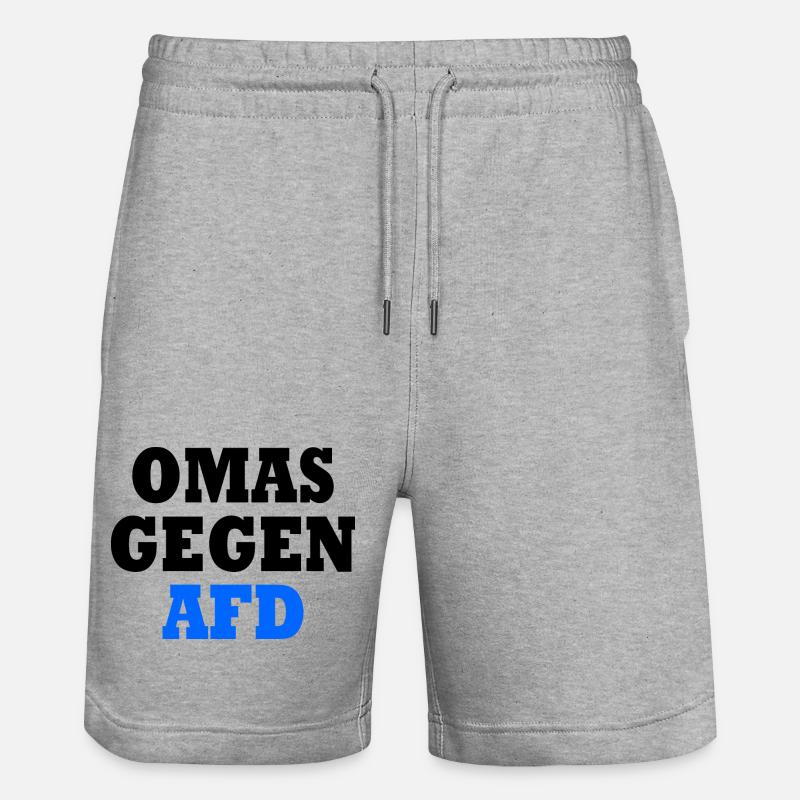 Omas gegen afd - Stanley/Stella Unisex Bio Joggingshorts Trainer  - Grau meliert