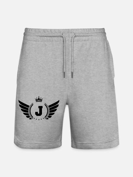 wappen j - Stanley/Stella Unisex Bio Joggingshorts Trainer - Grau meliert