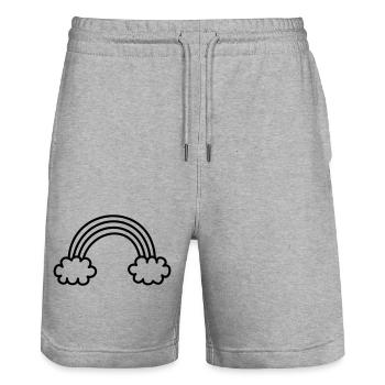 Regenbogen - Stanley/Stella Unisex Bio Joggingshorts Trainer  - Grau meliert - Vorne - Nik (191cm) & Marisol (170cm)
