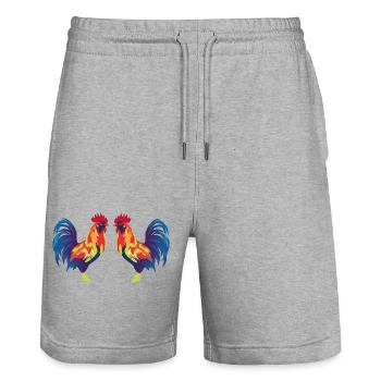 Coq 2 - Short de jogging bio TRAINER Stanley/Stella unisexe - gris chiné - Devant - Nik (191cm) & Marisol (170cm)