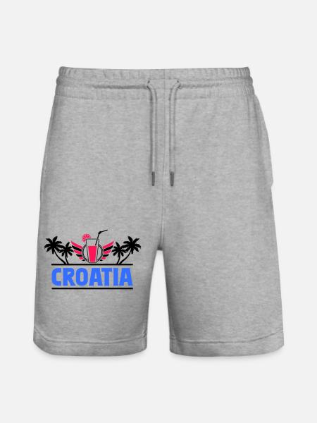 Croatia Croatia - Stanley/Stella Trainer Unisex Organic Jogging Shorts - heather grey