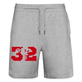 Moto 32 biker - Stanley/Stella Trainer Unisex Organic Jogging Shorts - heather grey - Front - Nik (191cm) & Marisol (170cm)