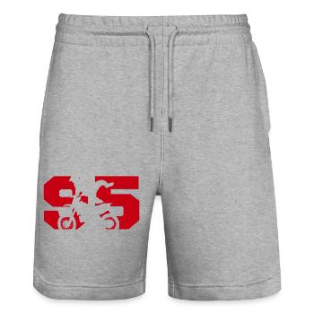 Moto 95 Motard - Stanley/Stella Unisex Bio Joggingshorts Trainer  - Grau meliert - Vorne - Nik (191cm) & Marisol (170cm)