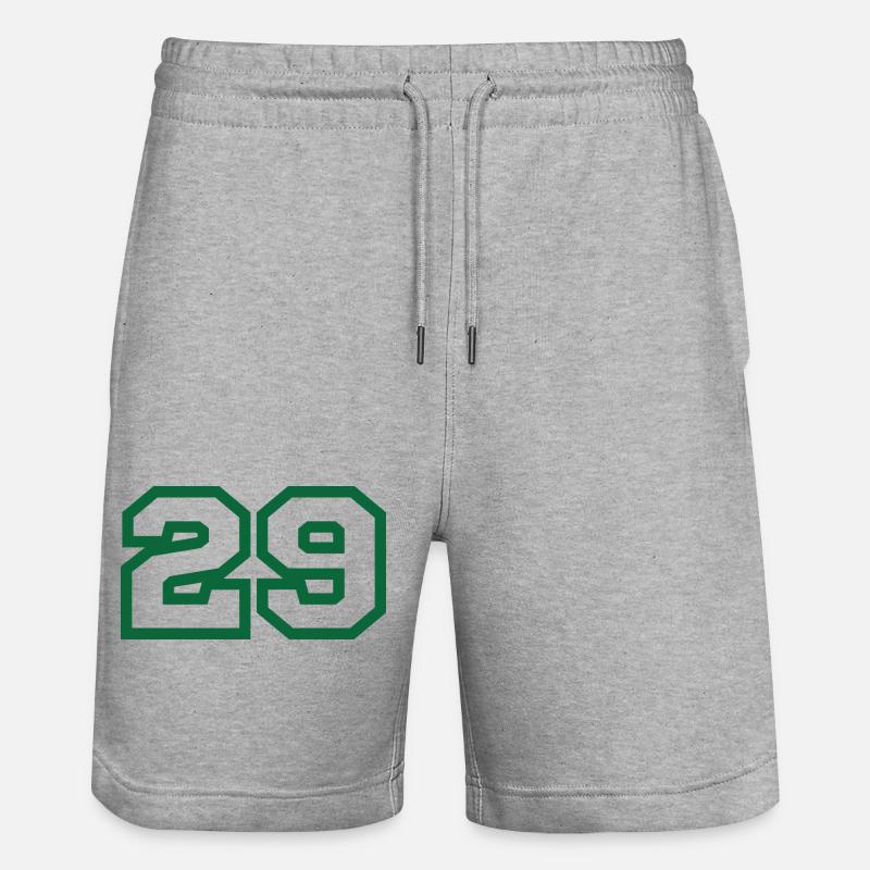 Numéro 29 sport vert - Short de jogging bio TRAINER Stanley/Stella unisexe - gris chiné
