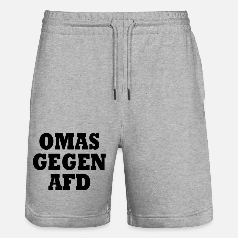 Omas gegen afd - Stanley/Stella Unisex Bio Joggingshorts Trainer  - Grau meliert