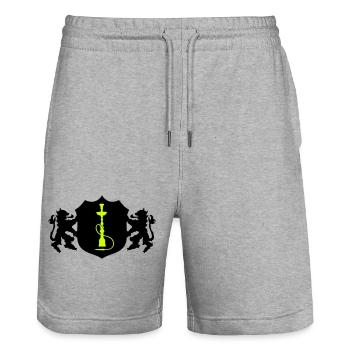 shisha symbol wappen - Stanley/Stella Unisex Bio Joggingshorts Trainer  - Grau meliert - Vorne - Nik (191cm) & Marisol (170cm)