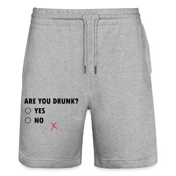 Are You Drunk? Yes No - Stanley/Stella Unisex Bio Joggingshorts Trainer  - Grau meliert - Vorne - Nik (191cm) & Marisol (170cm)