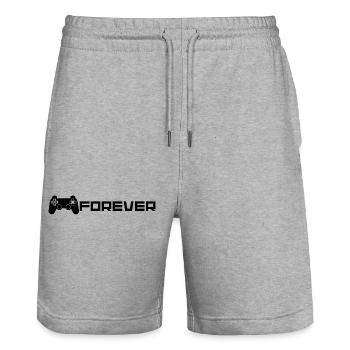 PLAY FOREVER - Short de jogging bio TRAINER Stanley/Stella unisexe - gris chiné - Devant - Nik (191cm) & Marisol (170cm)