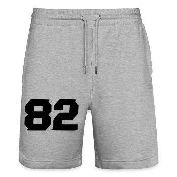 82 - Short de jogging bio TRAINER Stanley/Stella unisexe - gris chiné - Devant - Nik (191cm) & Marisol (170cm)