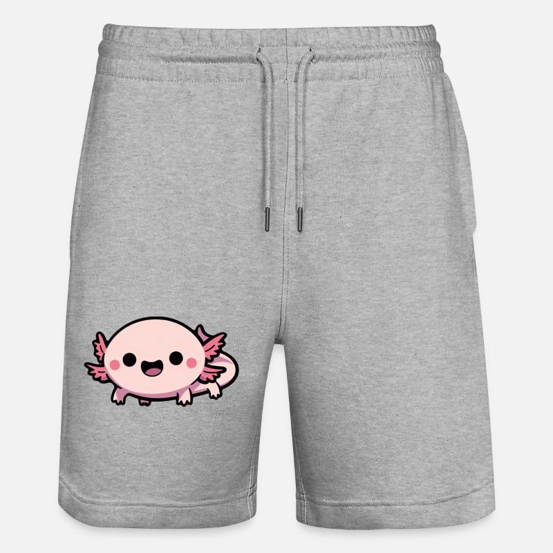 Chibi Axolotl mignon - Short de jogging bio TRAINER Stanley/Stella unisexe - gris chiné