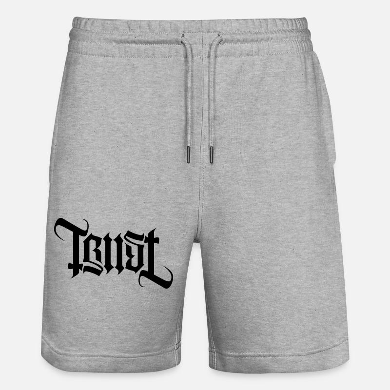 TRUST AMBIGRAM gothic - Stanley/Stella Unisex Bio Joggingshorts Trainer  - Grau meliert