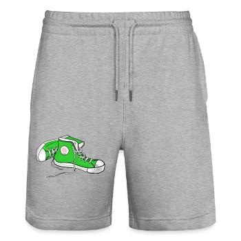 Chucks grün - Stanley/Stella Unisex Bio Joggingshorts Trainer  - Grau meliert - Vorne - Nik (191cm) & Marisol (170cm)