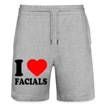 I love facials - Stanley/Stella Trainer Unisex Organic Jogging Shorts - heather grey - Front - Nik (191cm) & Marisol (170cm)