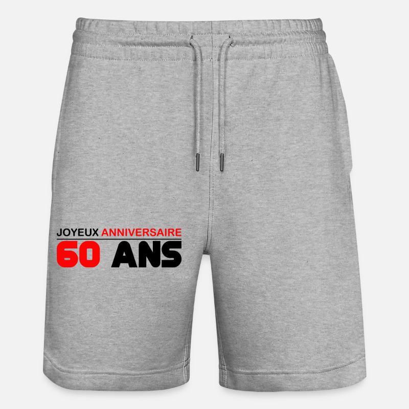 joyeux anniversaire 60 ans - Short de jogging bio TRAINER Stanley/Stella unisexe - gris chiné