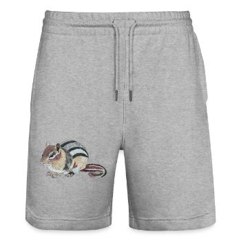 Chipmunk Chipmunk Cheek Squirrel Burunduk - Stanley/Stella Trainer Unisex Organic Jogging Shorts - heather grey - Front - Nik (191cm) & Marisol (170cm)