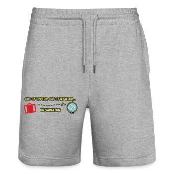 Out of office out of my mind - Stanley/Stella Trainer Unisex Organic Jogging Shorts - heather grey - Front - Nik (191cm) & Marisol (170cm)