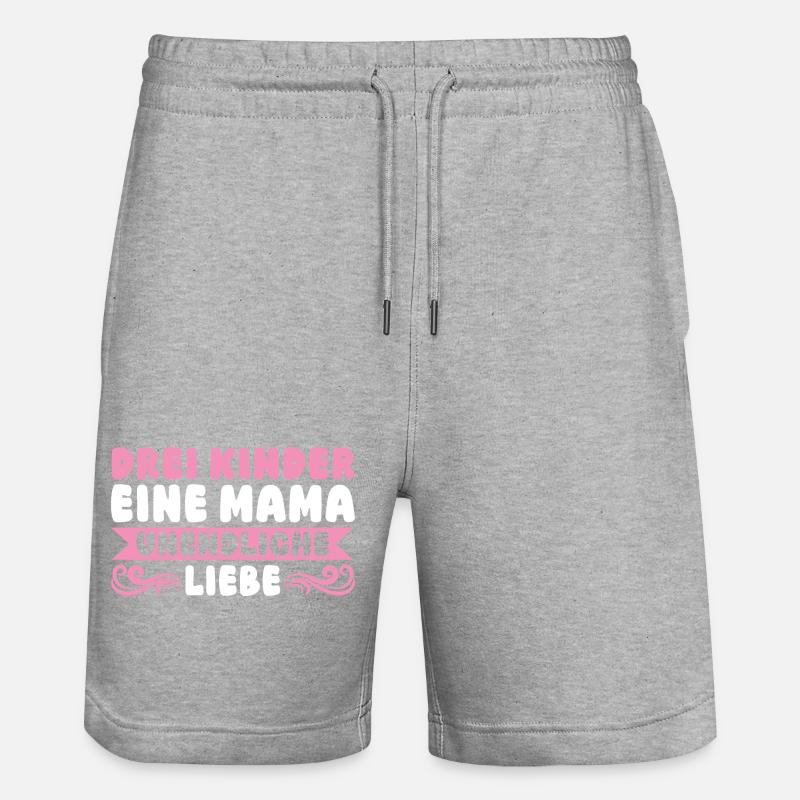 Maman de 3 enfants - Short de jogging bio TRAINER Stanley/Stella unisexe - gris chiné