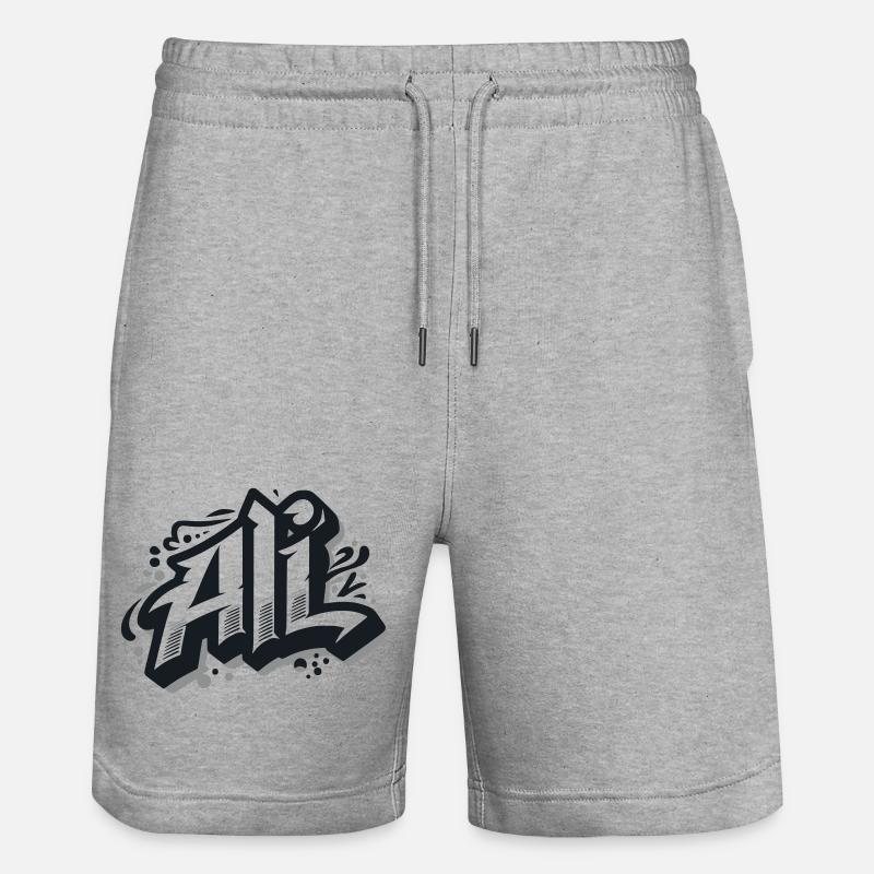 Ali Nom Prénom Graffiti - Short de jogging bio TRAINER Stanley/Stella unisexe - gris chiné