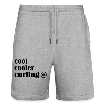 curling eisstockschießen curler curlingsaison - Stanley/Stella Unisex Bio Joggingshorts Trainer  - Grau meliert - Vorne - Nik (191cm) & Marisol (170cm)