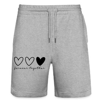 3 Hearts Partners Partie 1 sur 3 - Short de jogging bio TRAINER Stanley/Stella unisexe - gris chiné - Devant - Nik (191cm) & Marisol (170cm)