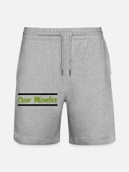 crew member - Stanley/Stella Trainer Unisex Organic Jogging Shorts - heather grey