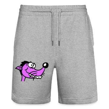 Chien a l’air stupide gars drôle stupide fou drôle - Short de jogging bio TRAINER Stanley/Stella unisexe - gris chiné - Devant - Nik (191cm) & Marisol (170cm)
