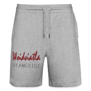 Waldviertler Teamgeist - Stanley/Stella Unisex Bio Joggingshorts Trainer  - Grau meliert - Vorne - Nik (191cm) & Marisol (170cm)