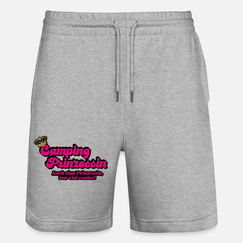 Camping Prinzessin - Stanley/Stella Unisex Bio Joggingshorts Trainer  - Grau meliert