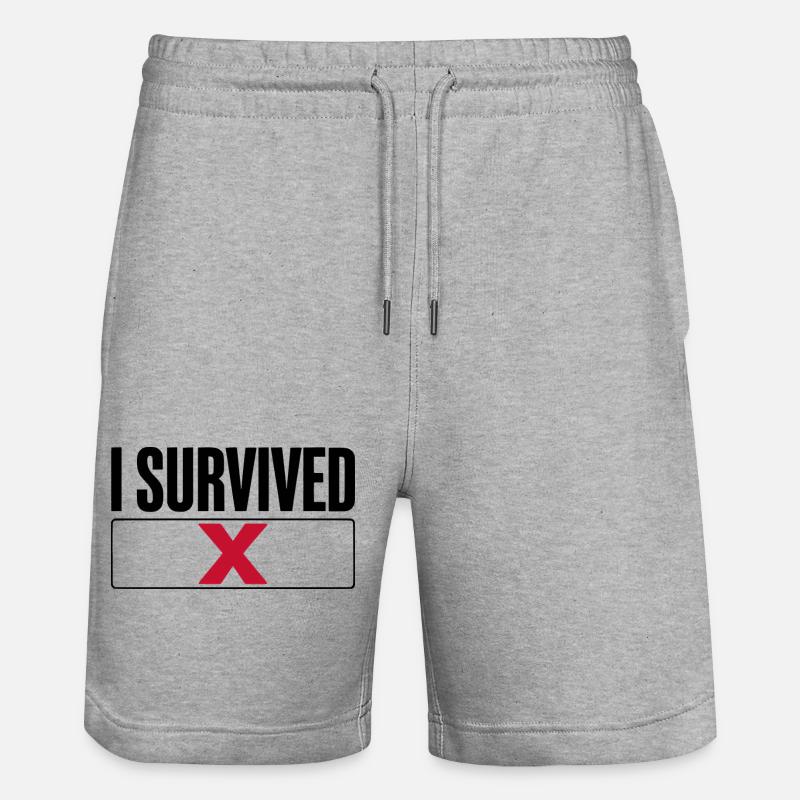 J’ai survécu à X - Short de jogging bio TRAINER Stanley/Stella unisexe - gris chiné