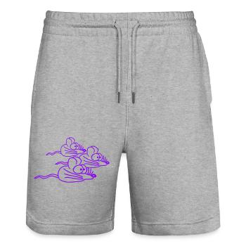 3 Mice Family Child Mom Dad Parents Three Friends - Stanley/Stella Trainer Unisex Organic Jogging Shorts - heather grey - Front - Nik (191cm) & Marisol (170cm)