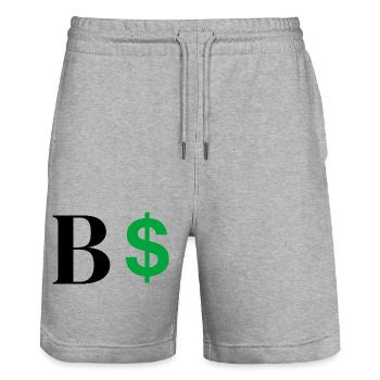 Lettre b dollar - Short de jogging bio TRAINER Stanley/Stella unisexe - gris chiné - Devant - Nik (191cm) & Marisol (170cm)