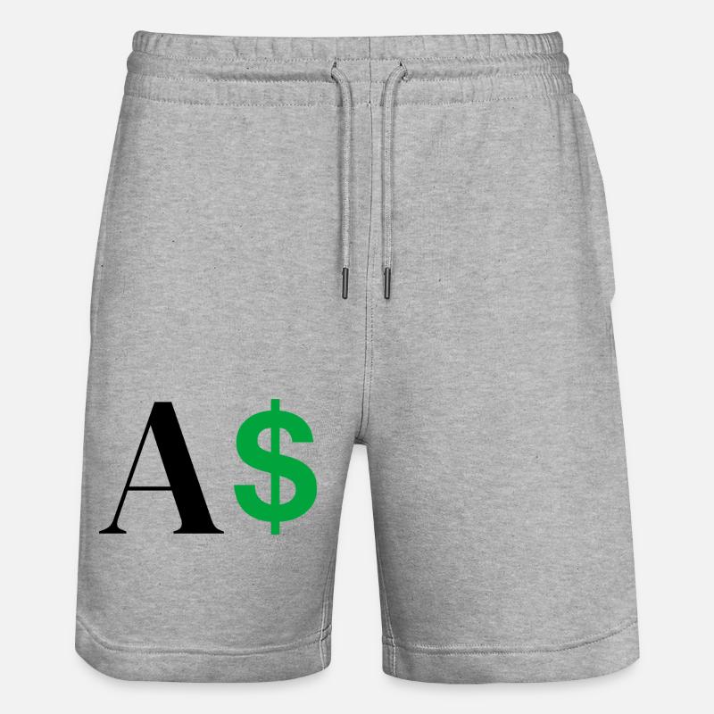 Dollar-Buchstabe - Stanley/Stella Unisex Bio Joggingshorts Trainer  - Grau meliert
