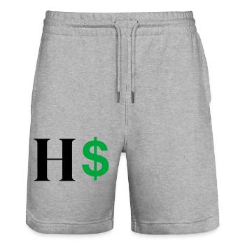 Letter h dollar - Stanley/Stella Trainer Unisex Organic Jogging Shorts - heather grey - Front - Nik (191cm) & Marisol (170cm)