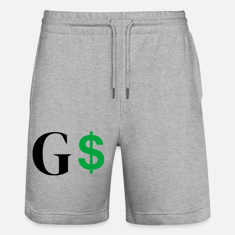 Lettre g dollar - Short de jogging bio TRAINER Stanley/Stella unisexe - gris chiné
