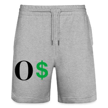 Lettre o dollar - Short de jogging bio TRAINER Stanley/Stella unisexe - gris chiné - Devant - Nik (191cm) & Marisol (170cm)