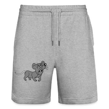Mouse exhausted sad desperately tired suffering sweet - Stanley/Stella Trainer Unisex Organic Jogging Shorts - heather grey - Front - Nik (191cm) & Marisol (170cm)