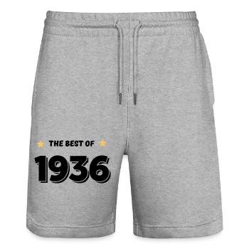 Best of 1936 - Stanley/Stella Trainer Unisex Organic Jogging Shorts - heather grey - Front - Nik (191cm) & Marisol (170cm)