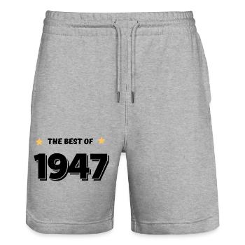 Best of 1947 - Stanley/Stella Trainer Unisex Organic Jogging Shorts - heather grey - Front - Nik (191cm) & Marisol (170cm)