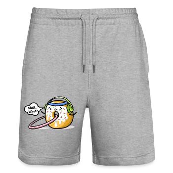 Beignet kawaii avec cerceau de fitness - Short de jogging bio TRAINER Stanley/Stella unisexe - gris chiné - Devant - Nik (191cm) & Marisol (170cm)