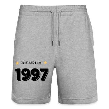 Das Beste von 1997 - Stanley/Stella Unisex Bio Joggingshorts Trainer  - Grau meliert - Vorne - Nik (191cm) & Marisol (170cm)