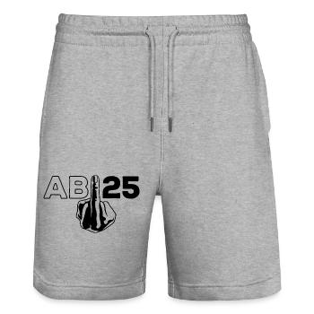 Abi 25 - Stinkefinger - Abitur - Geschenk - Stanley/Stella Unisex Bio Joggingshorts Trainer  - Grau meliert - Vorne - Nik (191cm) & Marisol (170cm)