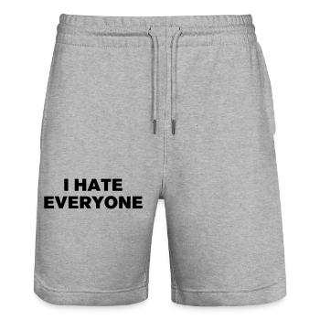I hate everyone. - Stanley/Stella Trainer Unisex Organic Jogging Shorts - heather grey - Front - Nik (191cm) & Marisol (170cm)