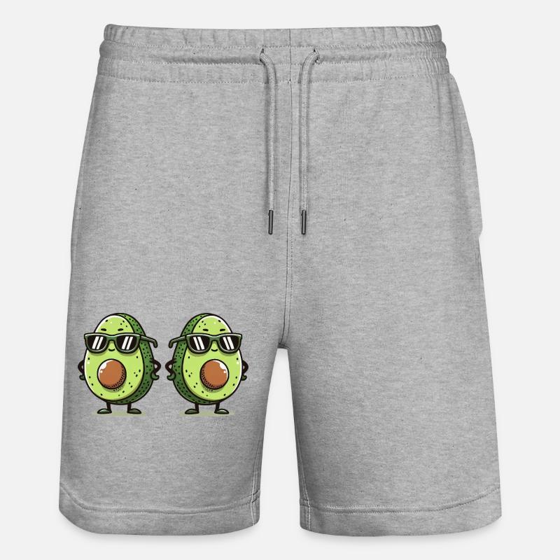 Avocado Comic 2 - Stanley/Stella Unisex Bio Joggingshorts Trainer  - Grau meliert