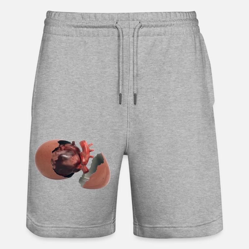 Cœur dans l’œuf - Short de jogging bio TRAINER Stanley/Stella unisexe - gris chiné
