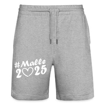 Malle 2025 Herz - Stanley/Stella Unisex Bio Joggingshorts Trainer  - Grau meliert - Vorne - Nik (191cm) & Marisol (170cm)