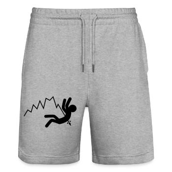 Fallende Kurse (schwarz) - Stanley/Stella Unisex Bio Joggingshorts Trainer  - Grau meliert - Vorne - Nik (191cm) & Marisol (170cm)
